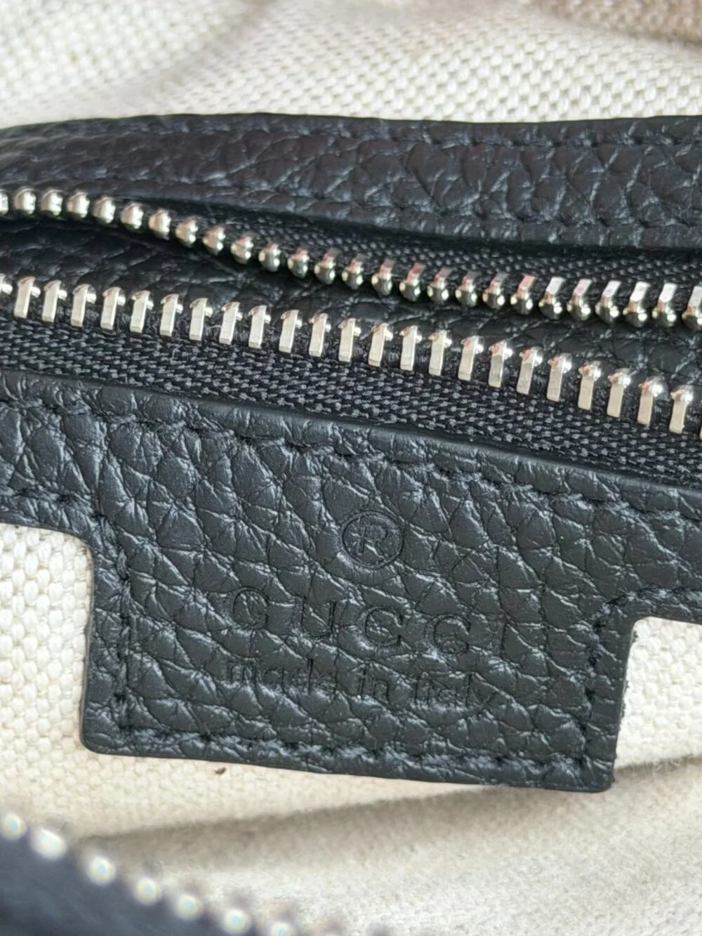 Gucci Black Embossed GG Monogram Messenger Bag